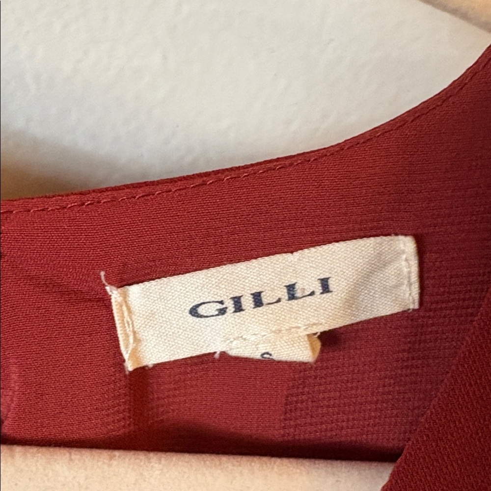 [Gilli] Deep Red Belted Jumpsuit - Size Small - Picture 5 of 6